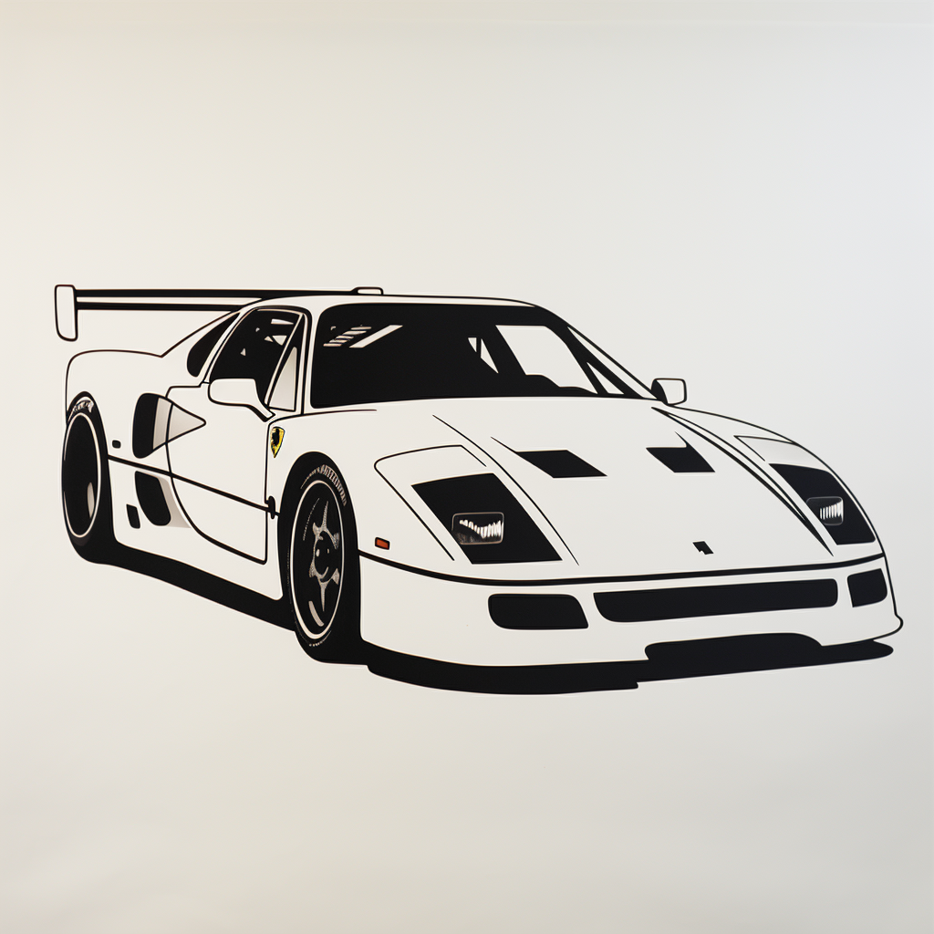 Silhouette stencil of Ferrari F40