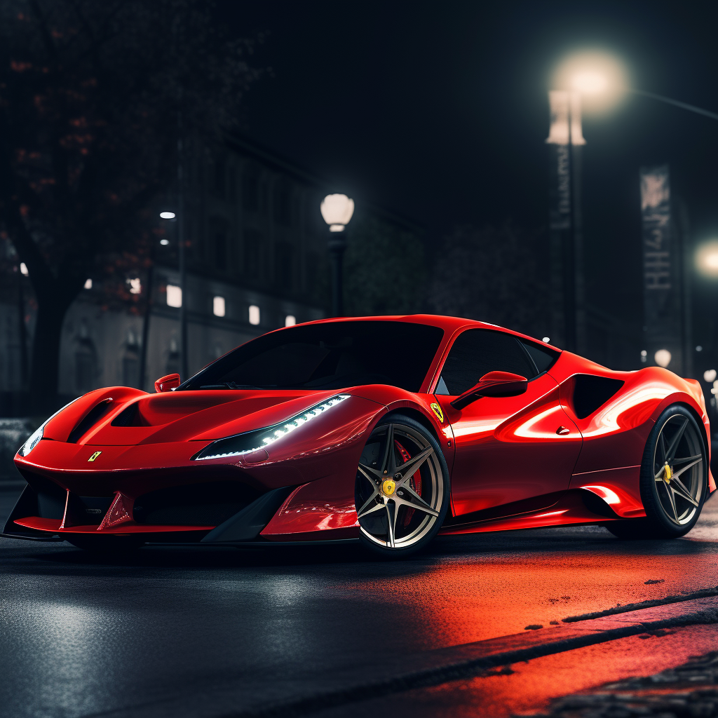 Ferrari F8 Tributo with customized wheels and paint job