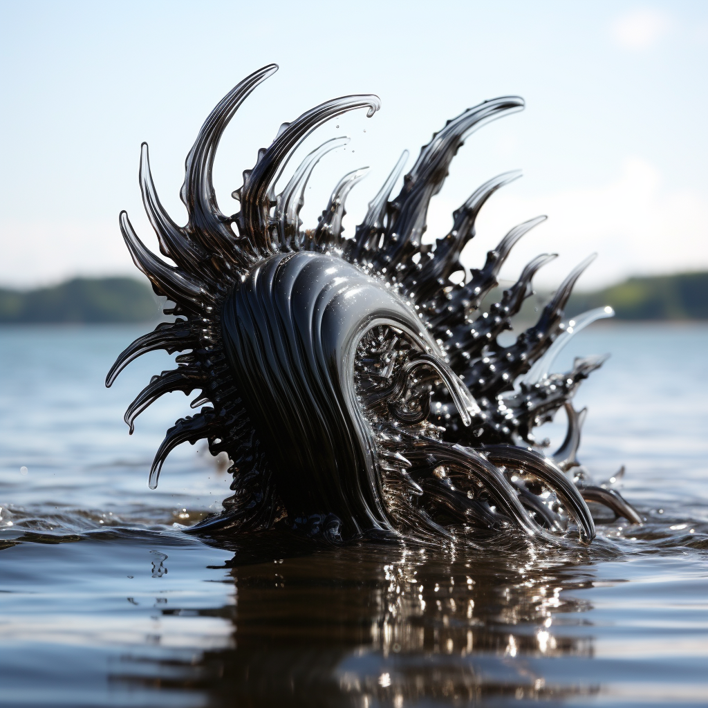 Mysterious Ferrofluid Xenomorph in Ocean