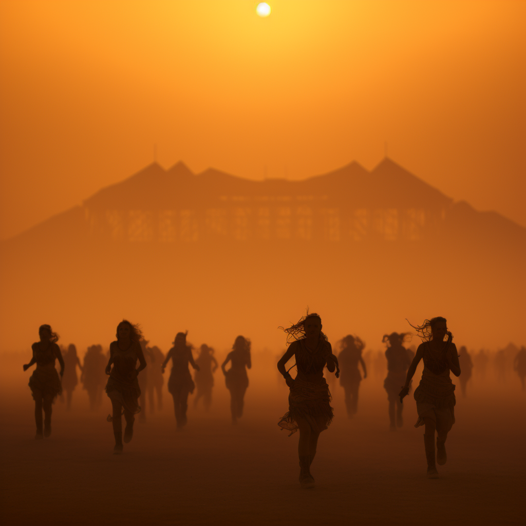 Desert festival silhouettes