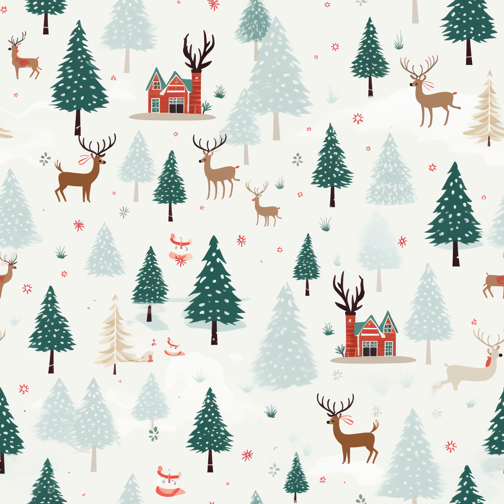 Festive Christmas Santa Reindeer Sleigh background