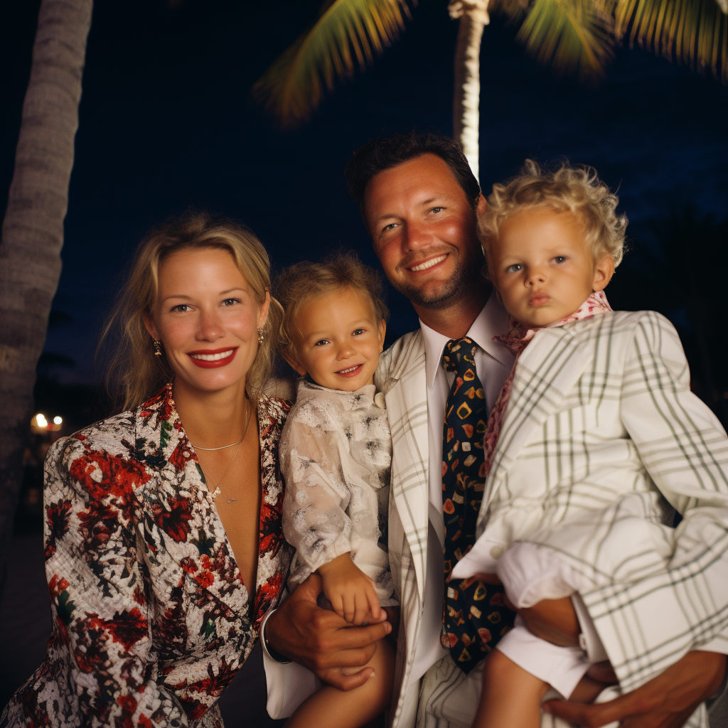 Smiling family at Palm Beach Christmas