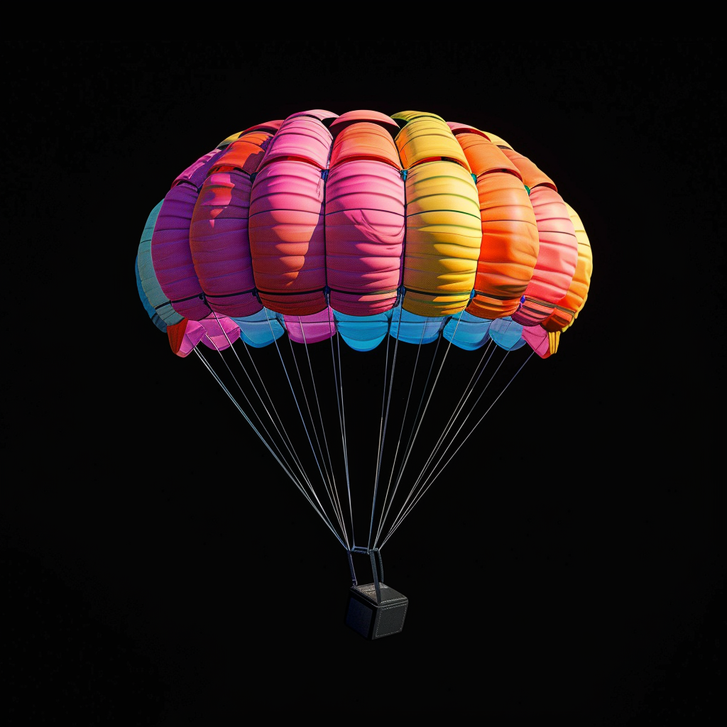 Parachute Backpack Floating in Space