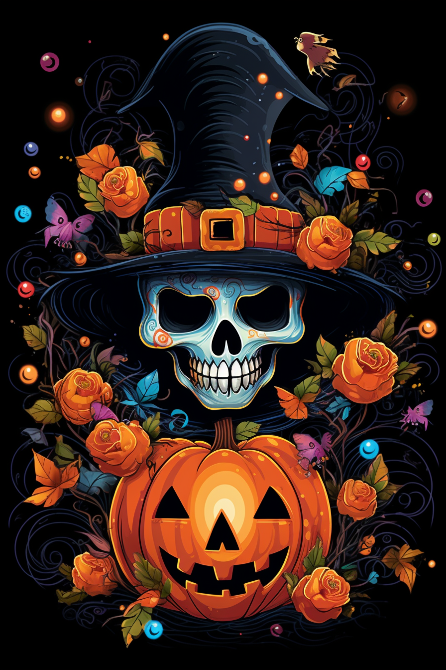 Colorful Jack-O-Lantern Illustration Sparkle Fest