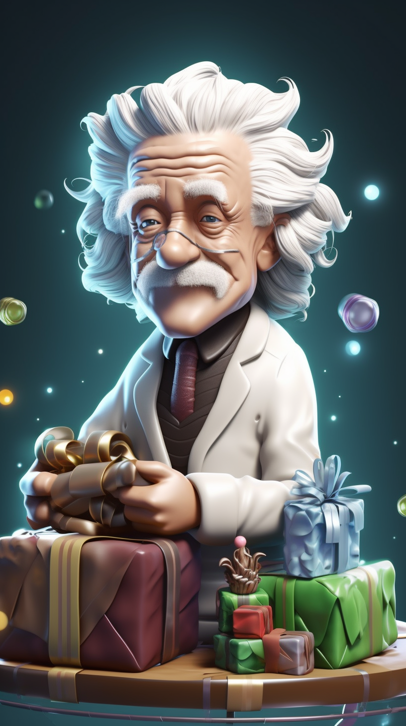 Einstein concealing gifts in dimensional wrapping lab