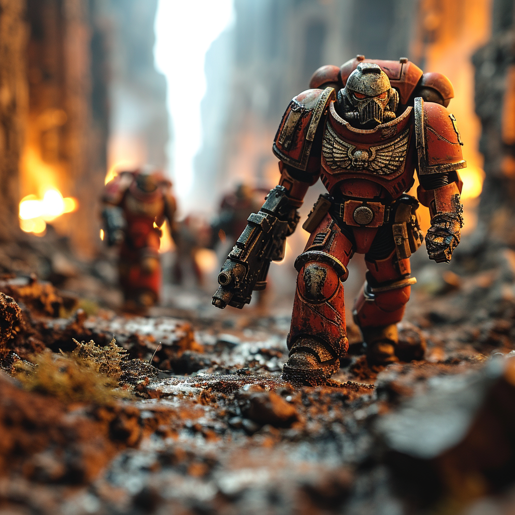 Festive New Year Space Marine and Orc Celebration