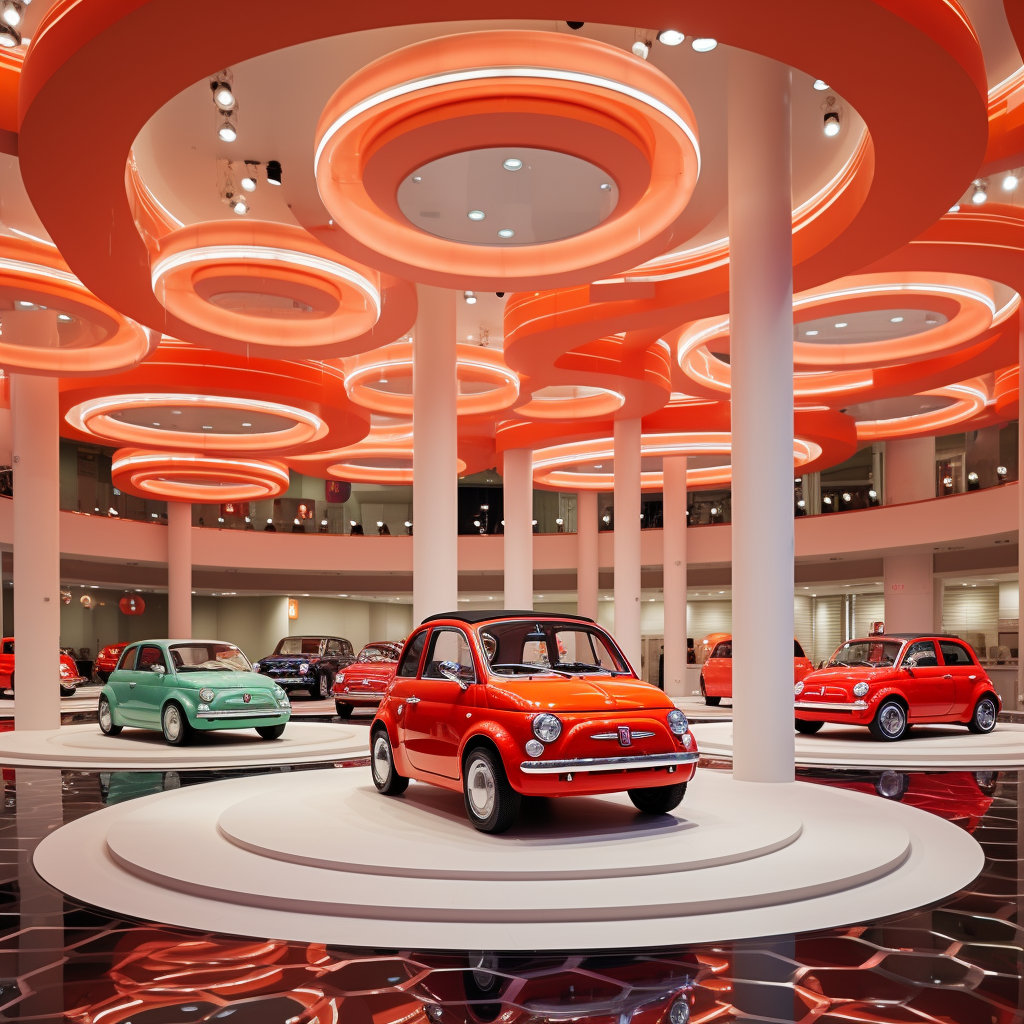 Luxurious Fiat Showroom and Cars