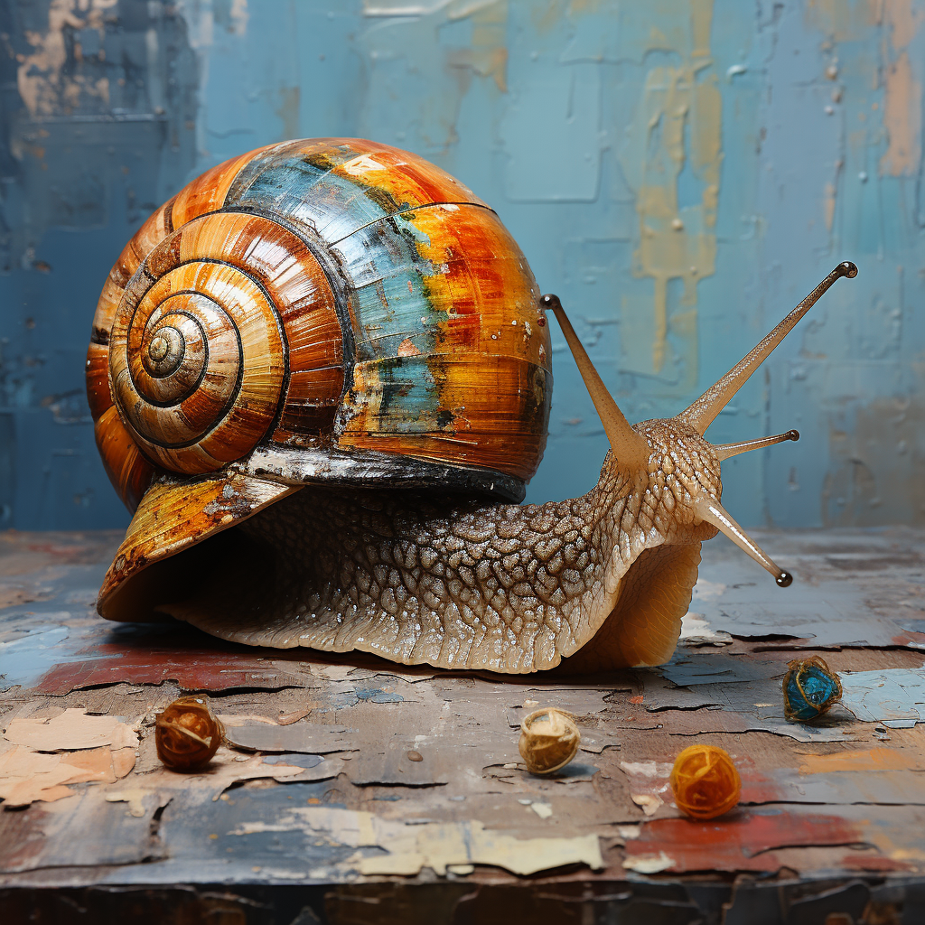 Portrait of a Snail in Rich Textures