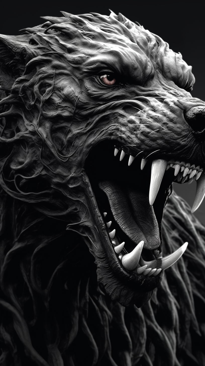 Realistic fierce dog with Venom design