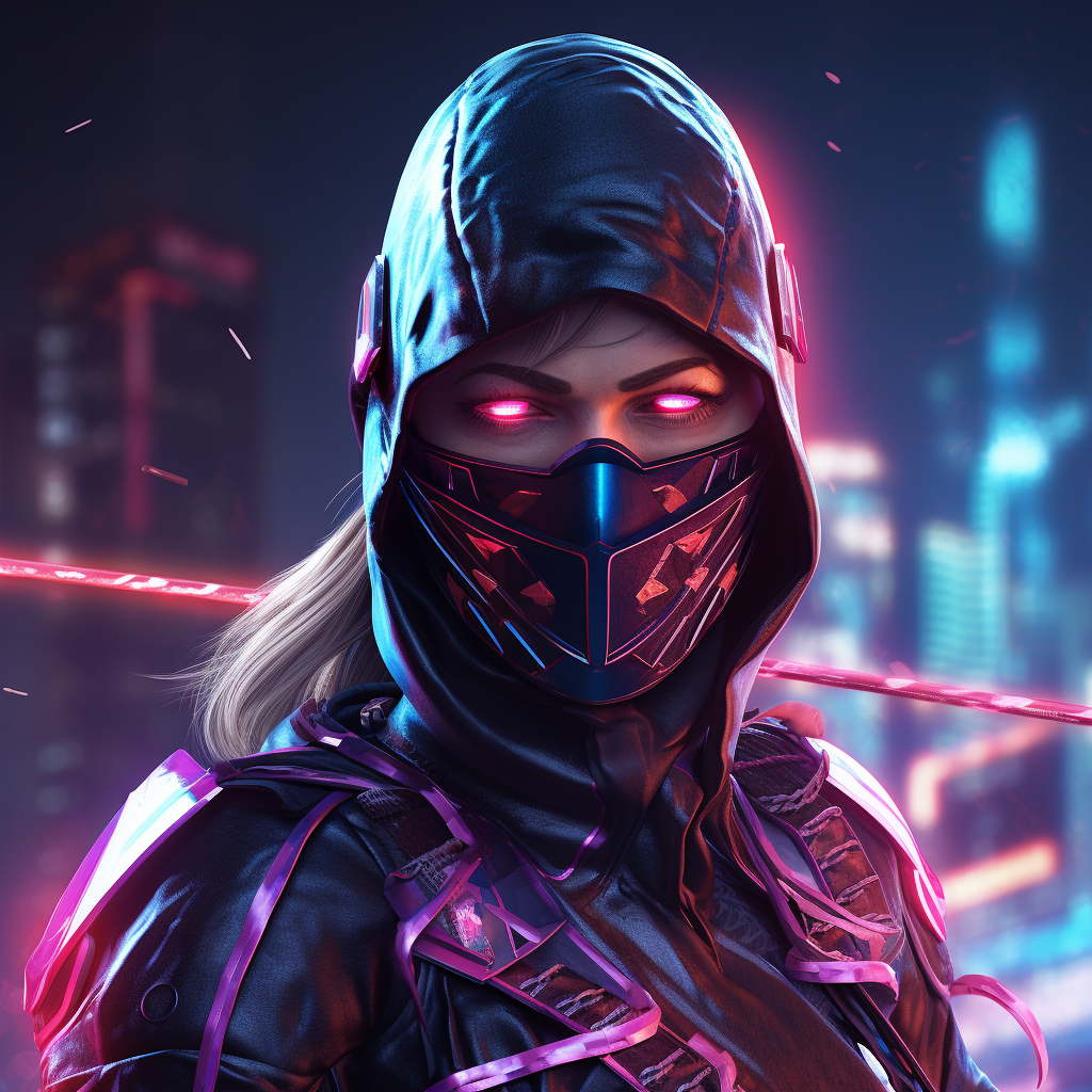 Fierce female ninja in Captain 8K suit