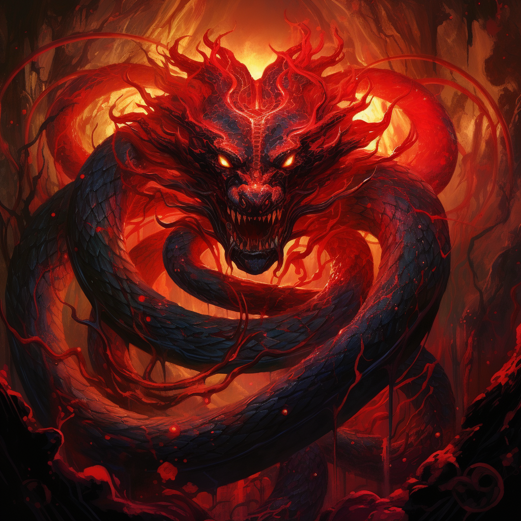 Fiery red world serpent