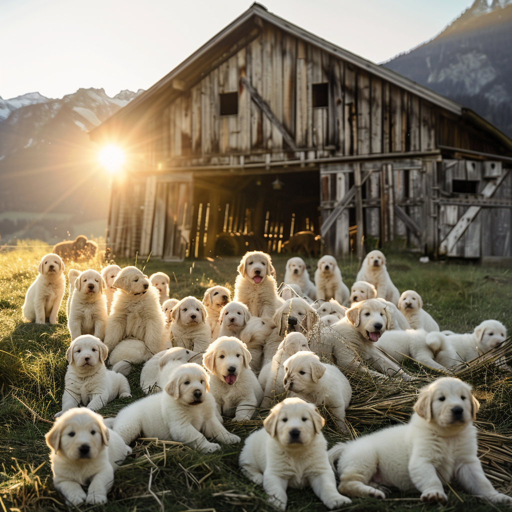 Great Pyrenees puppies in Alps