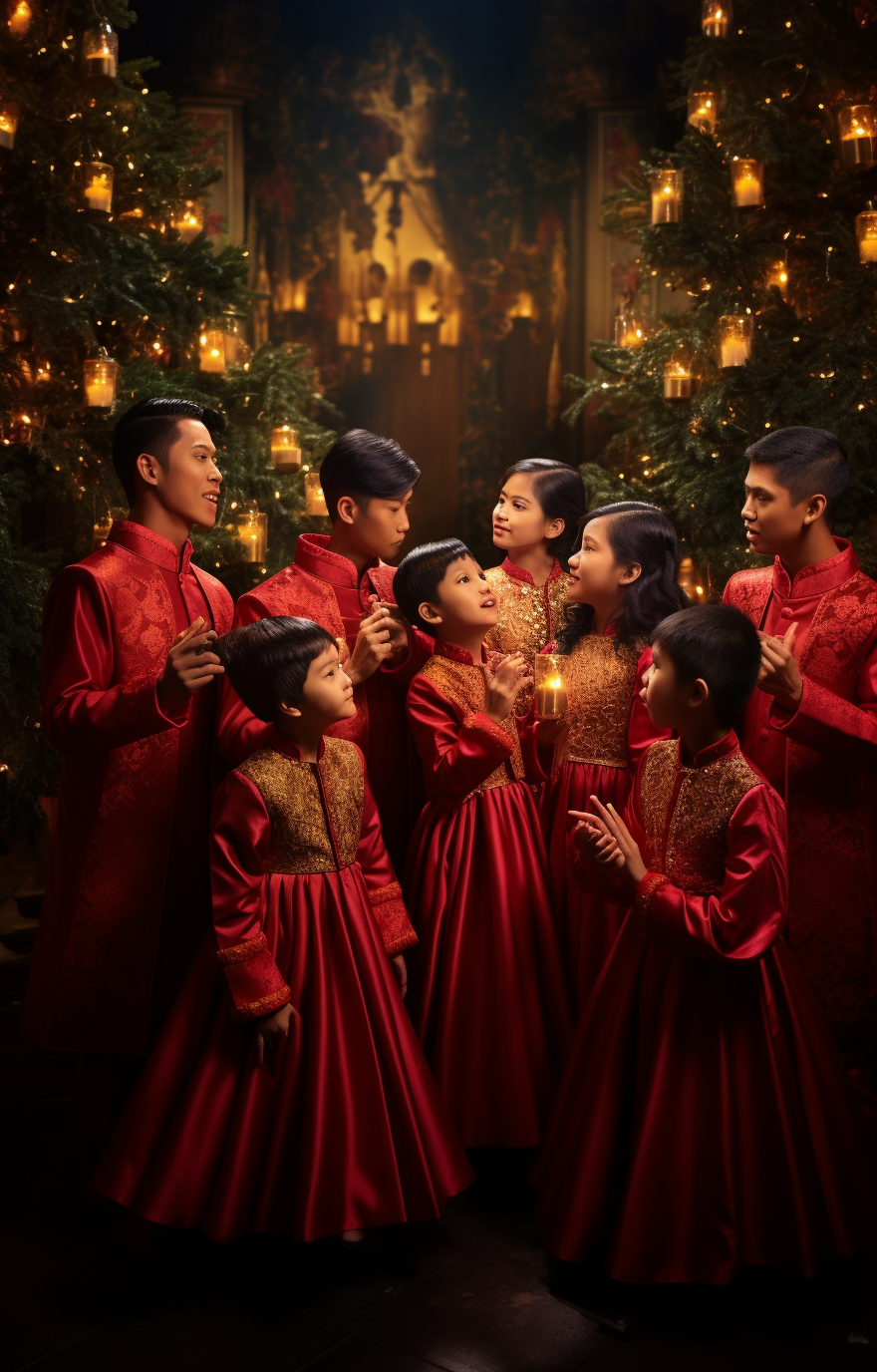 Group of Filipino Christmas Carolers