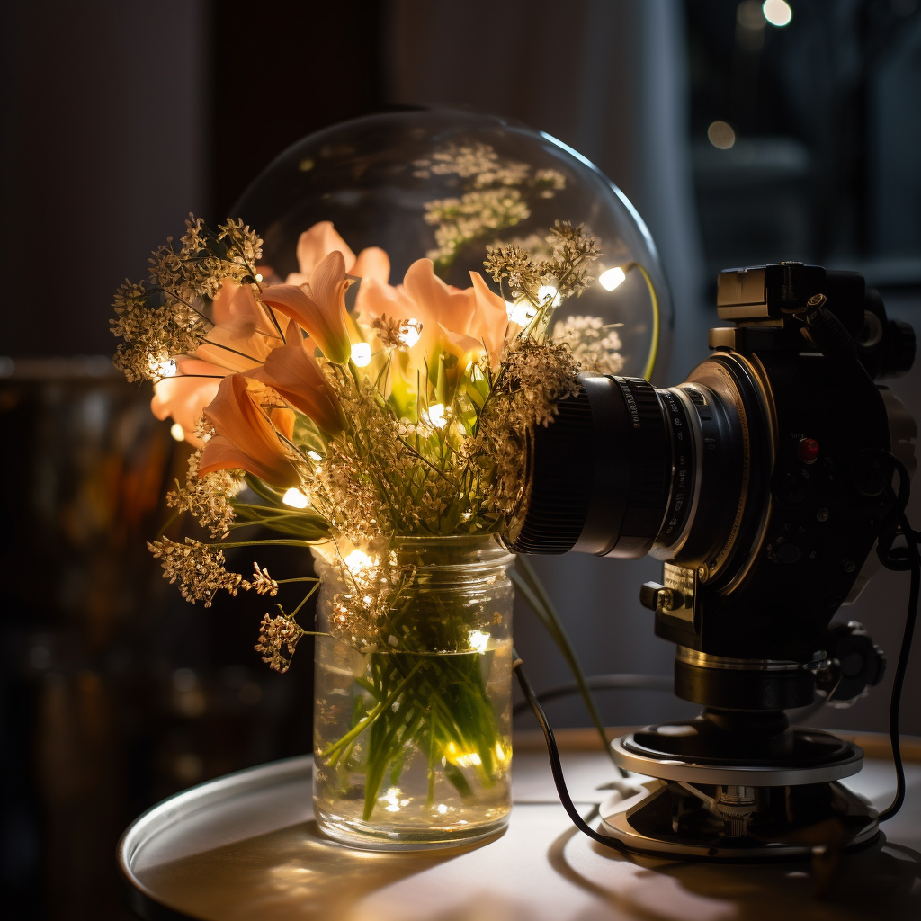 Film shoot lights inside vase  ?