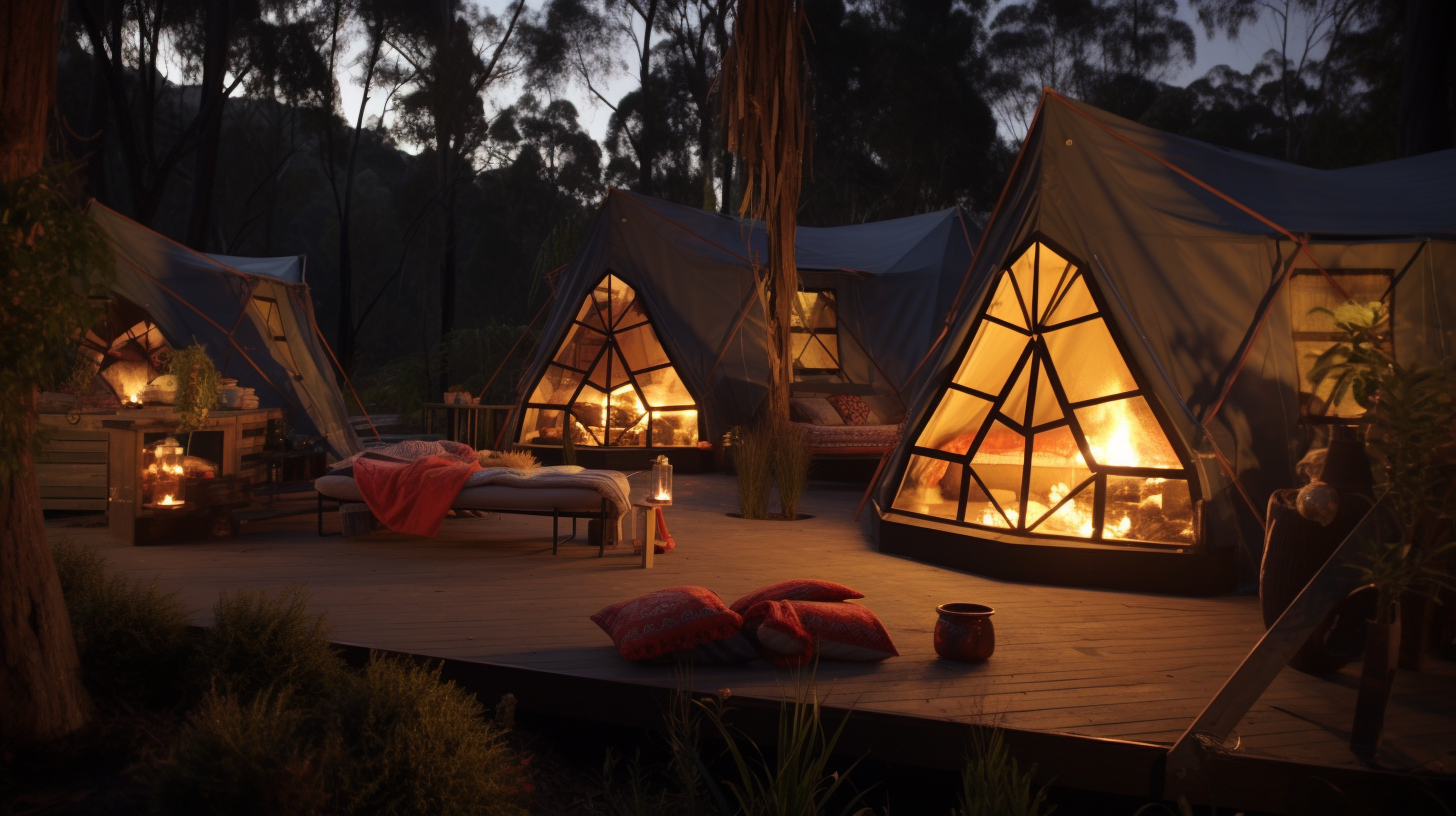 Australian reality show glamping teams building competition