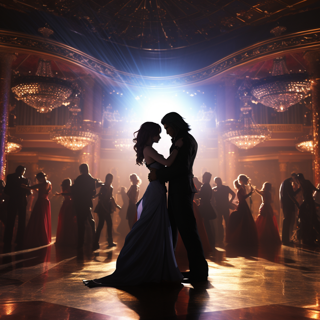 Beautiful ballroom scene photography backdrop