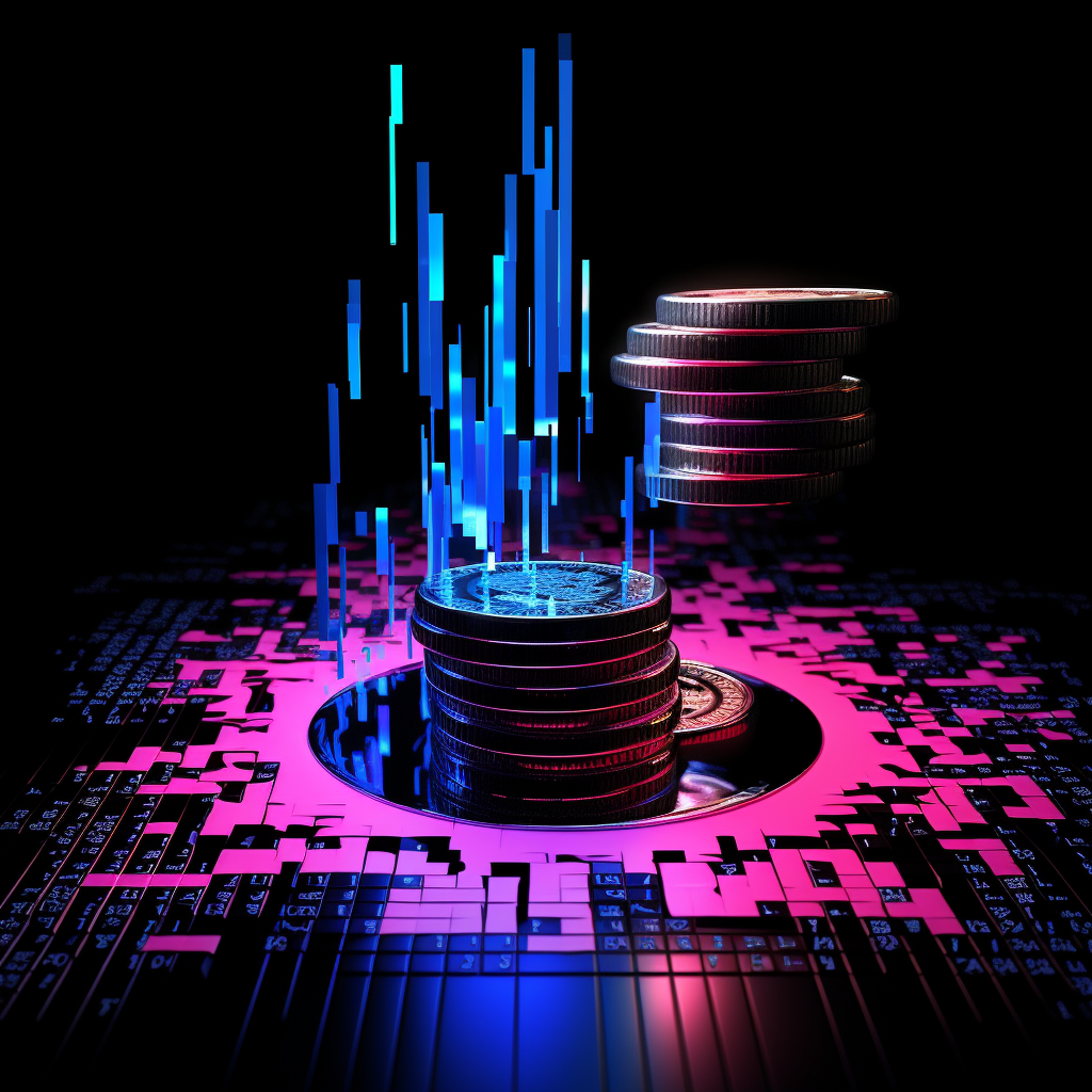 Finance sector illustration on black background