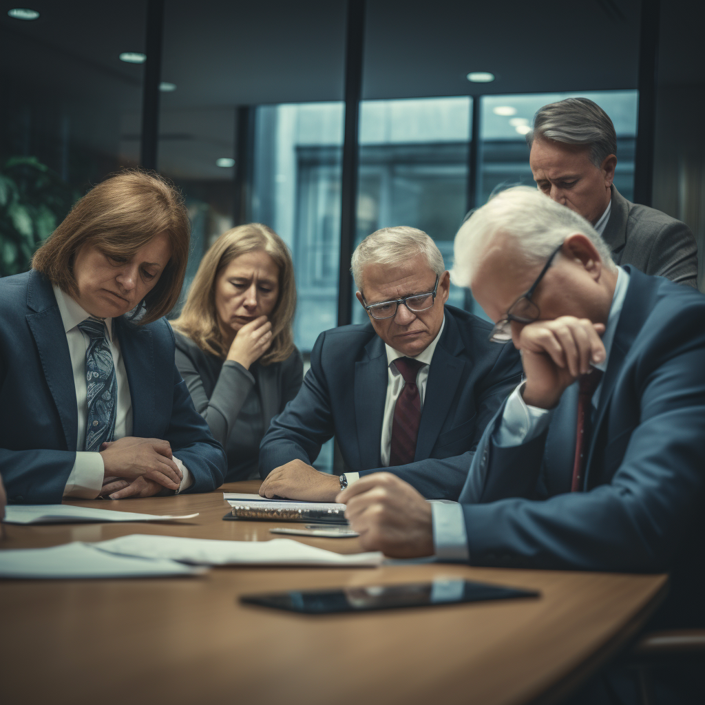 Professional financial advisers in their office