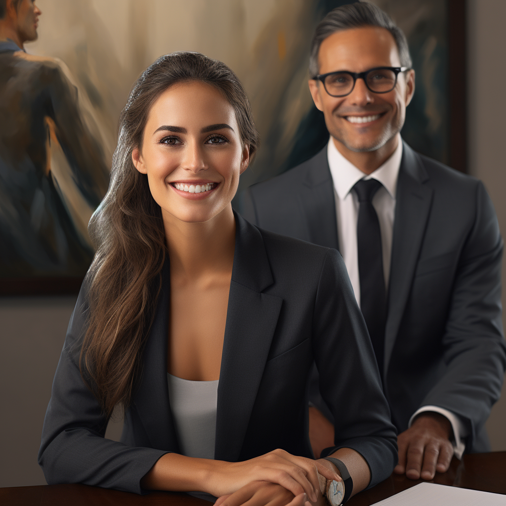 Smiling Financial Advisors in Bright Lighting