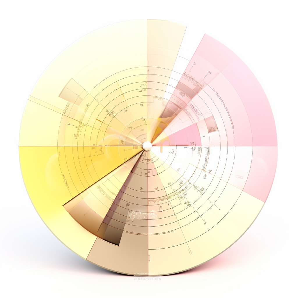 Pink and yellow financial circular chart