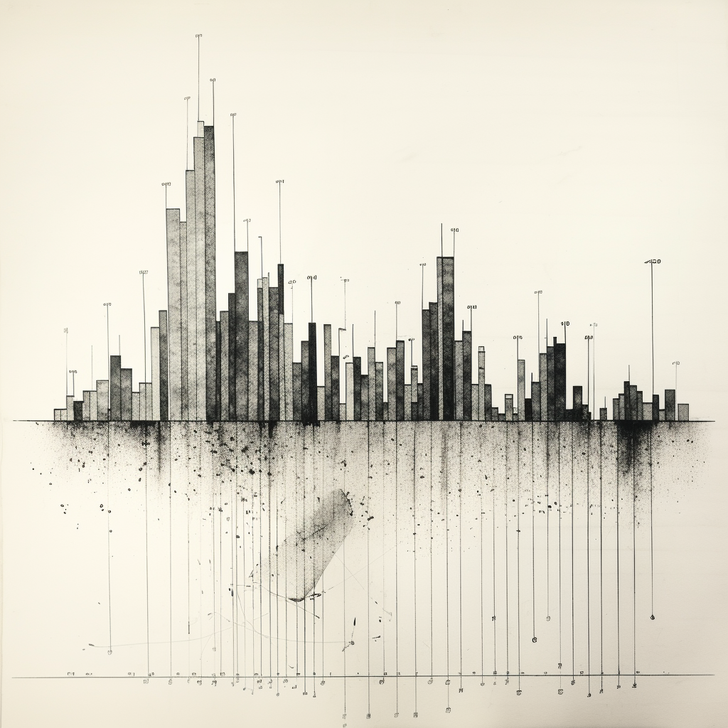 Faint pencil sketch of a financial graph