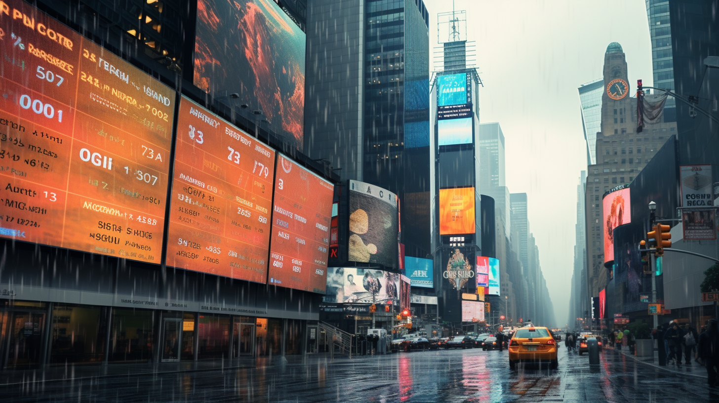 Company financials and weather forecast in New York