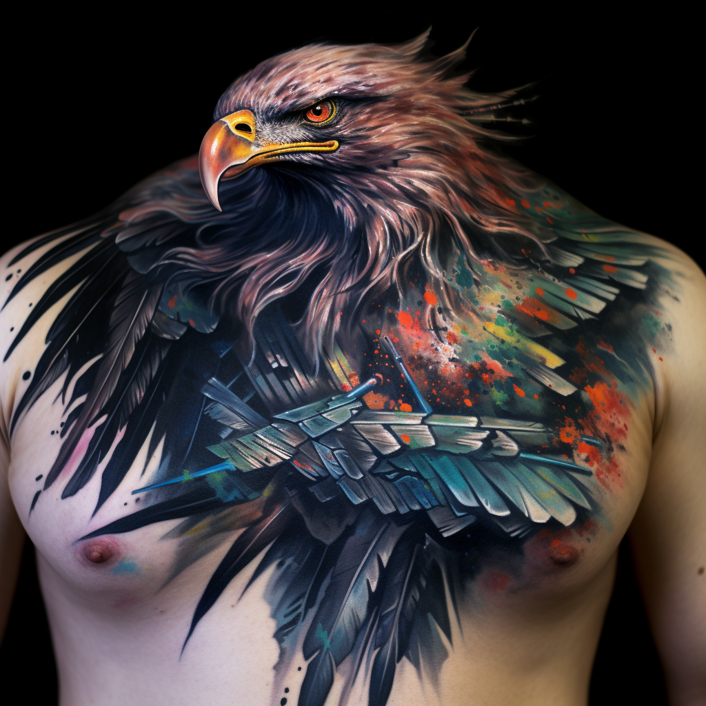 Fine Art Eagle Tattoo Shoulder Wing Chest Back