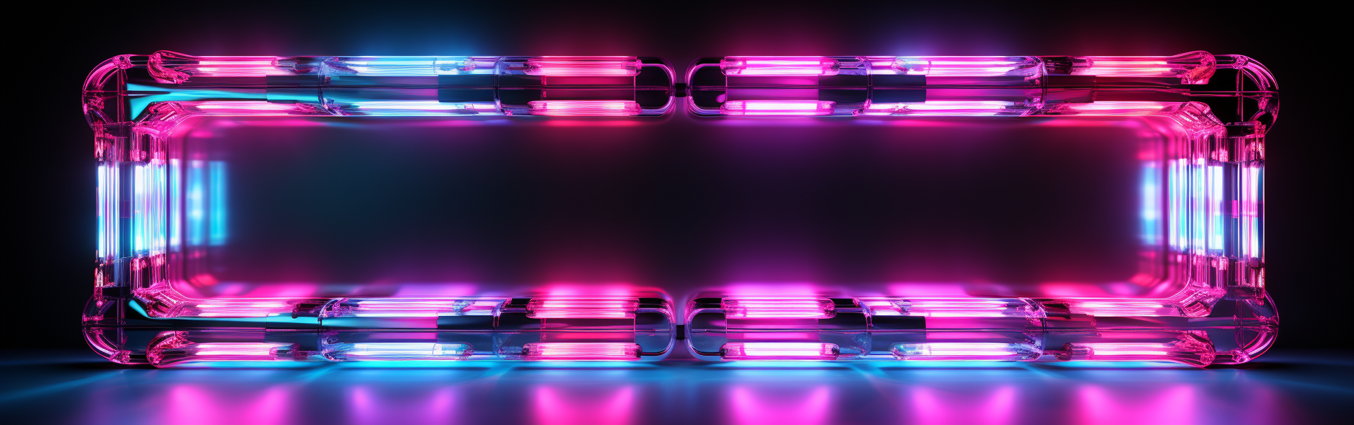 Beautiful Neon Lights Border Design