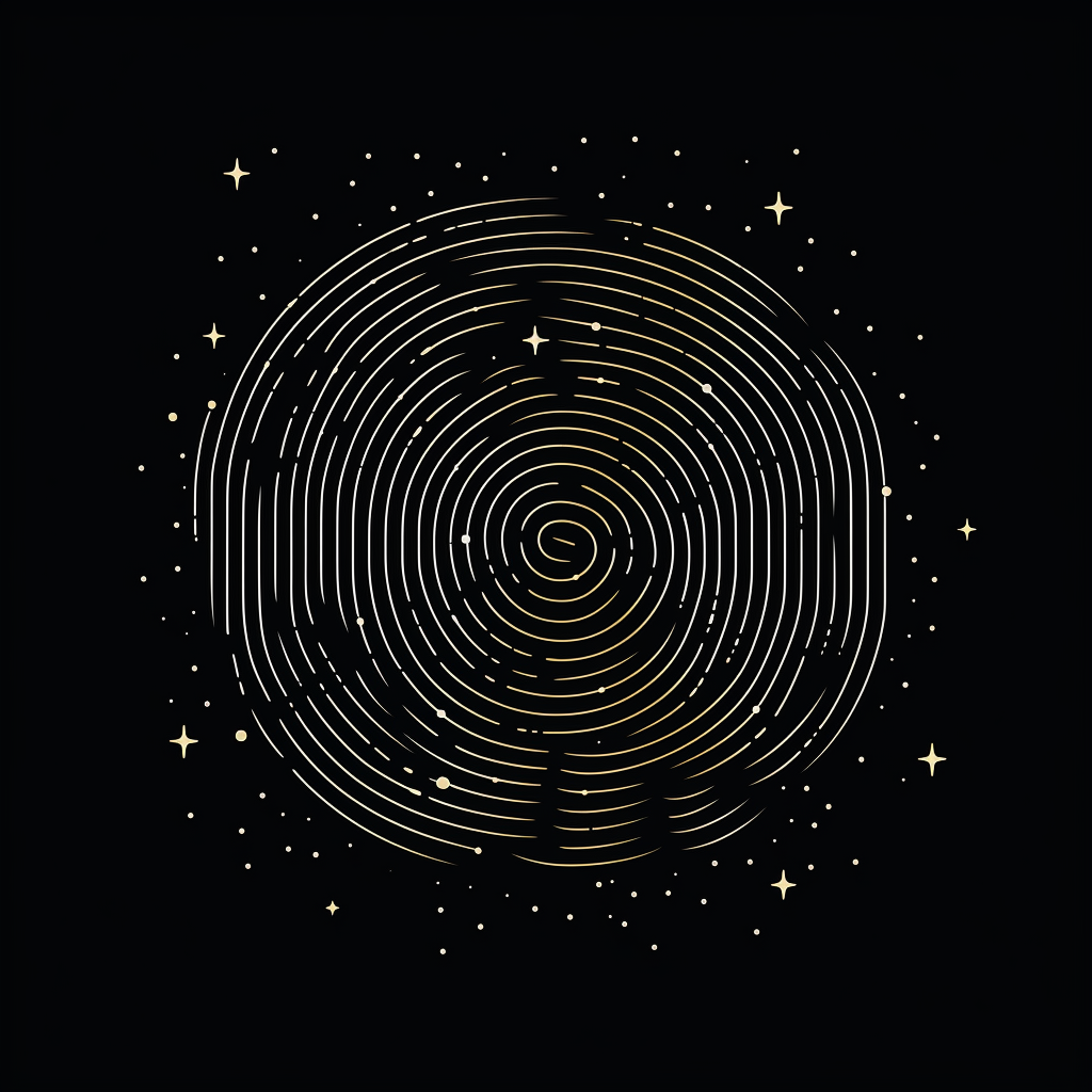 Minimalist fingerprint with celestial elements