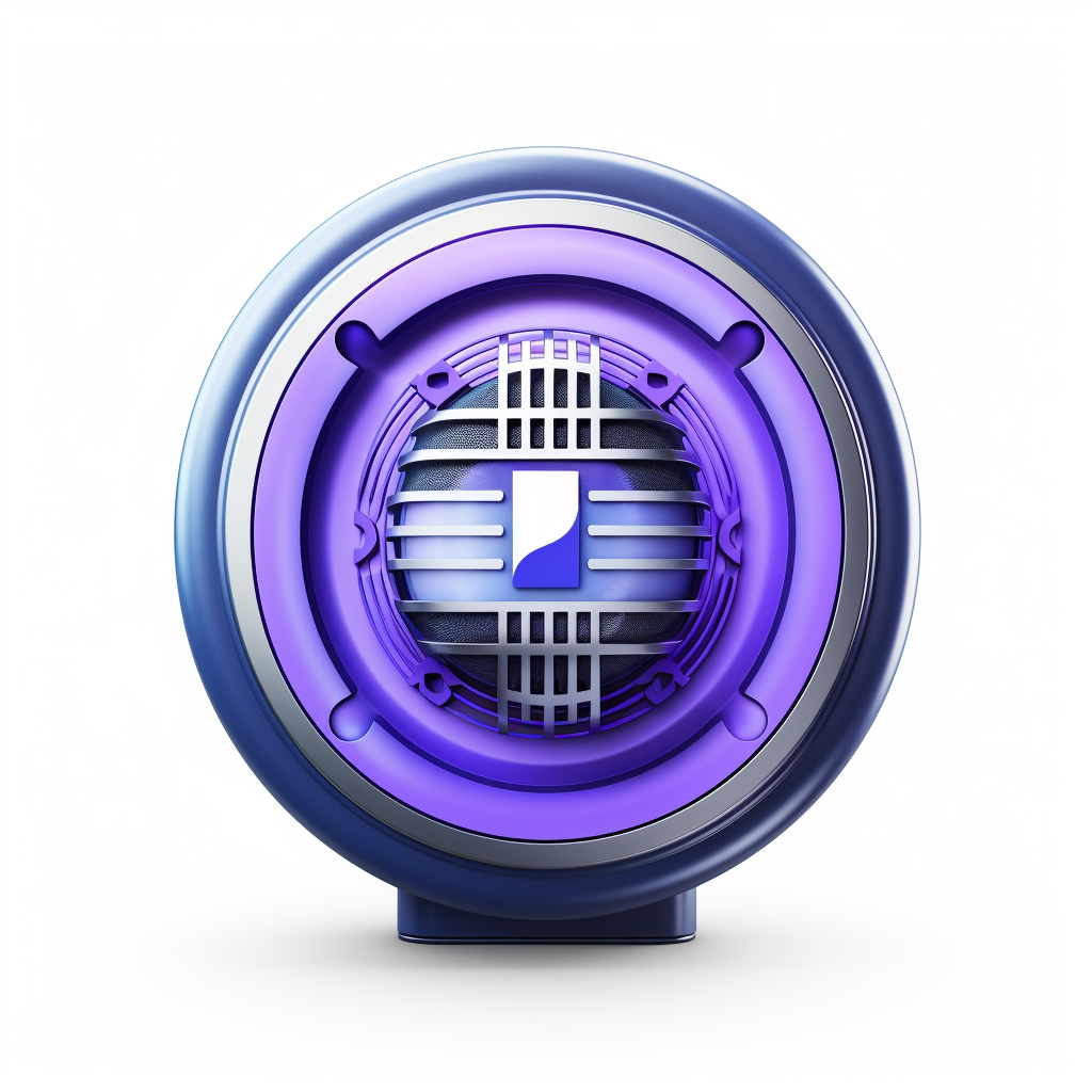 Finnish flag button with purple microphone