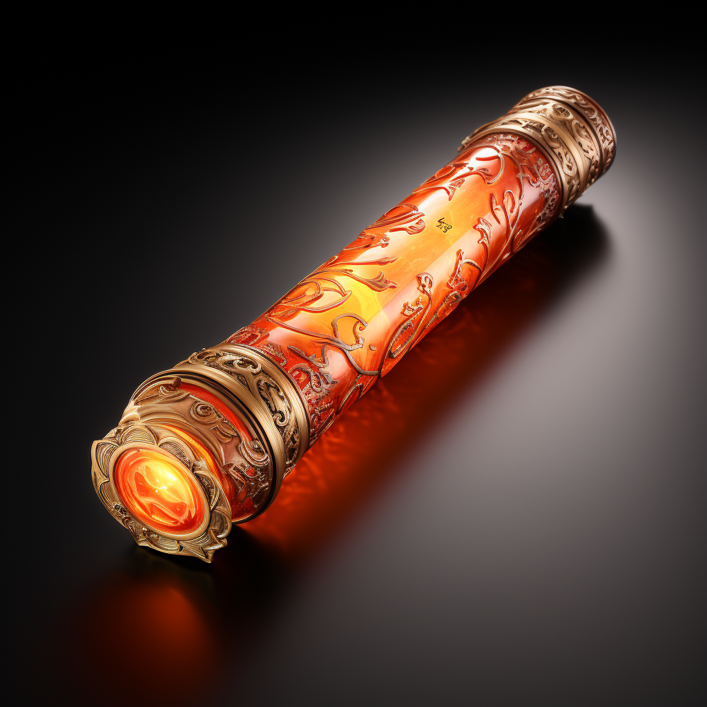 Detailed fire aesthetic magic scroll