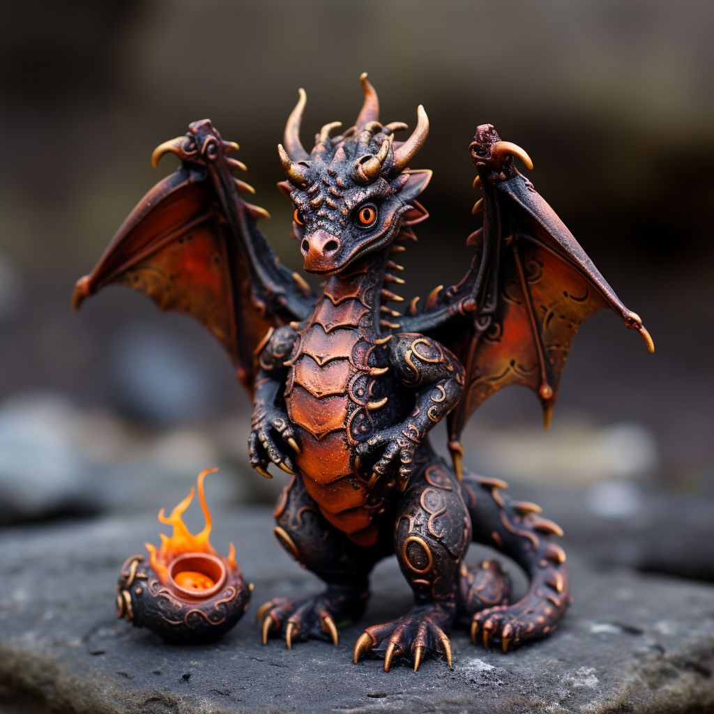 Small fire dragon without wings