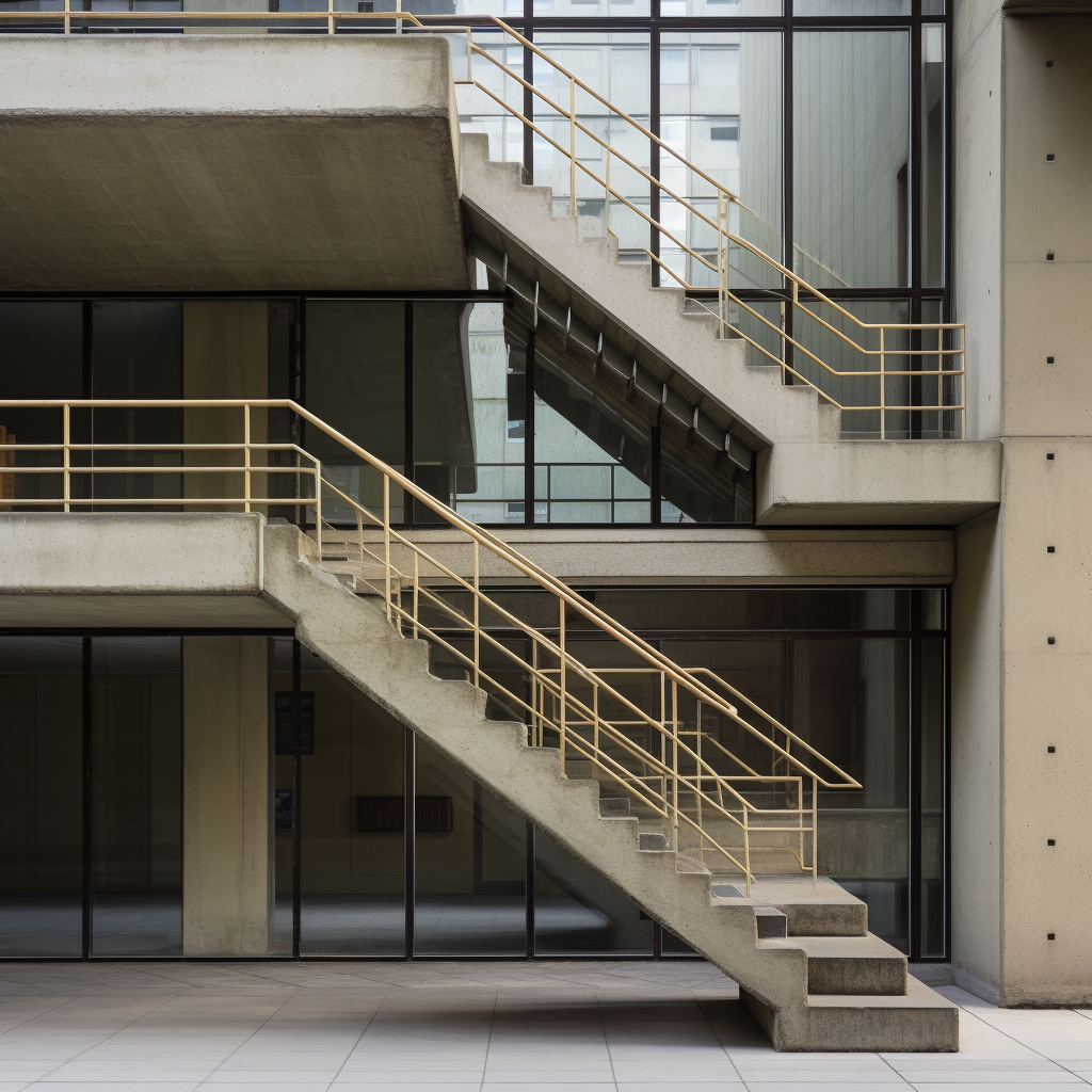 Fire escape staircase in university building