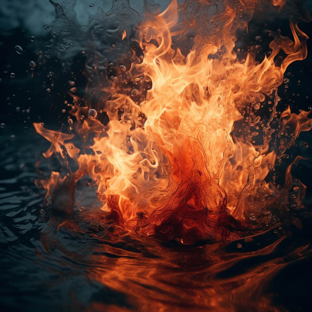 Fire flowing like water art