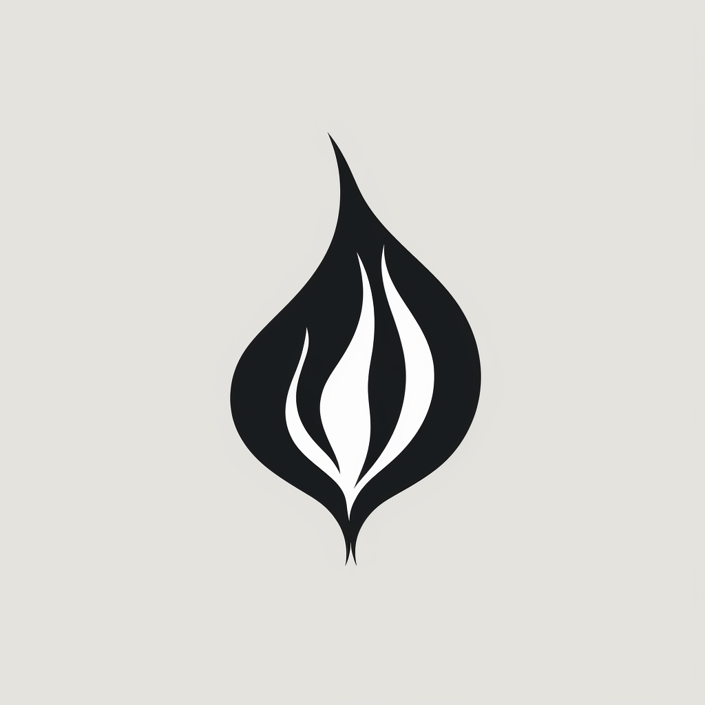 Simple Black and White Fire Logo