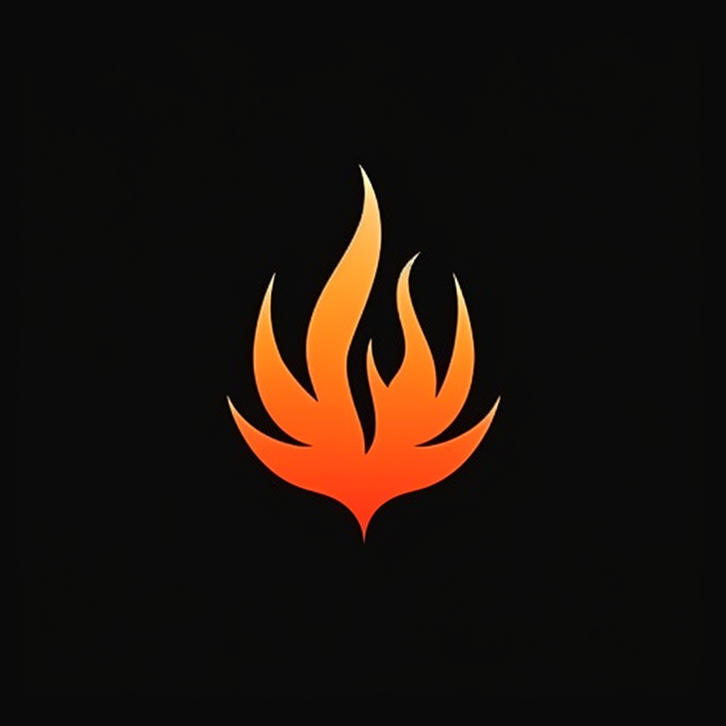 Minimalist fire logo illustration