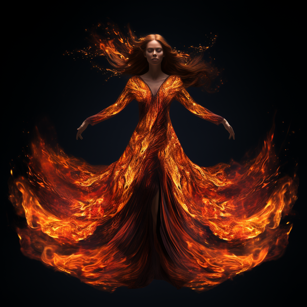 Goddess of Fire in Elegant Attire