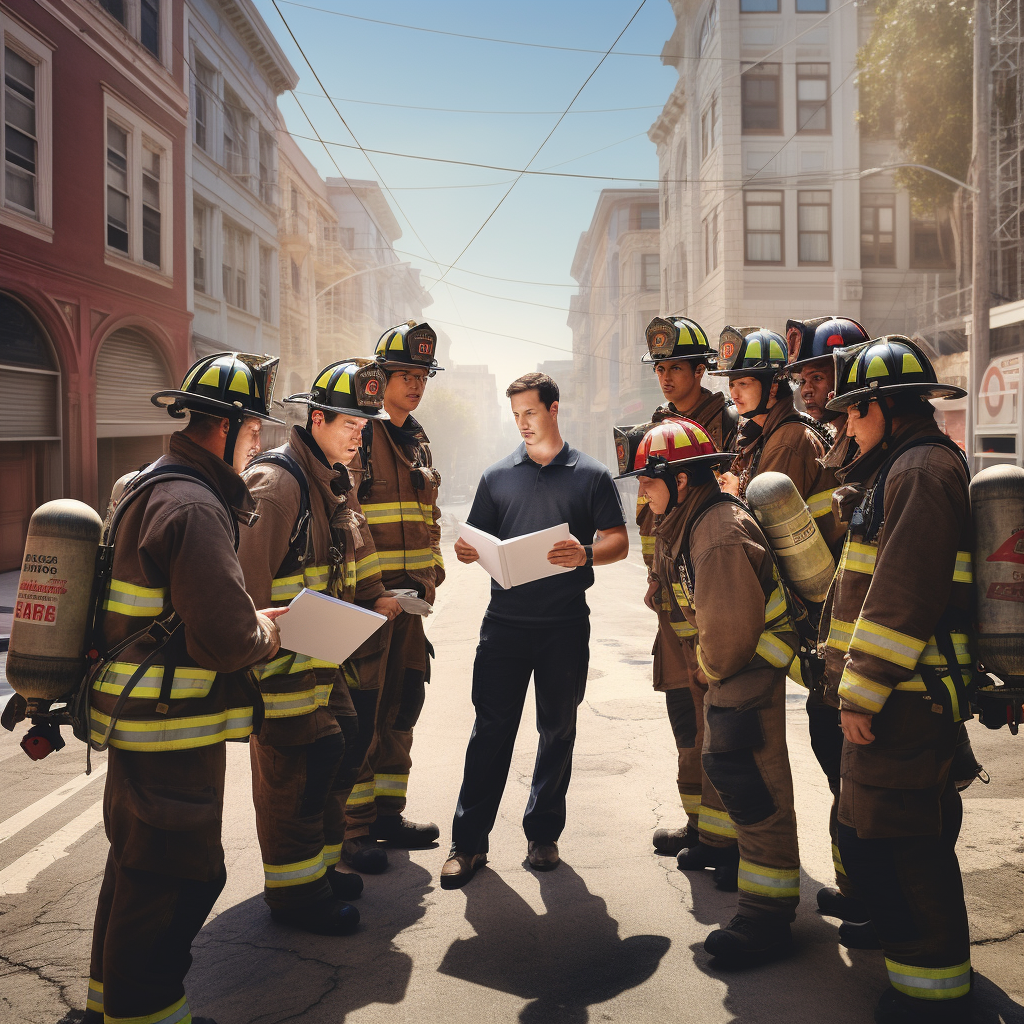 Firefighter team training in San Francisco