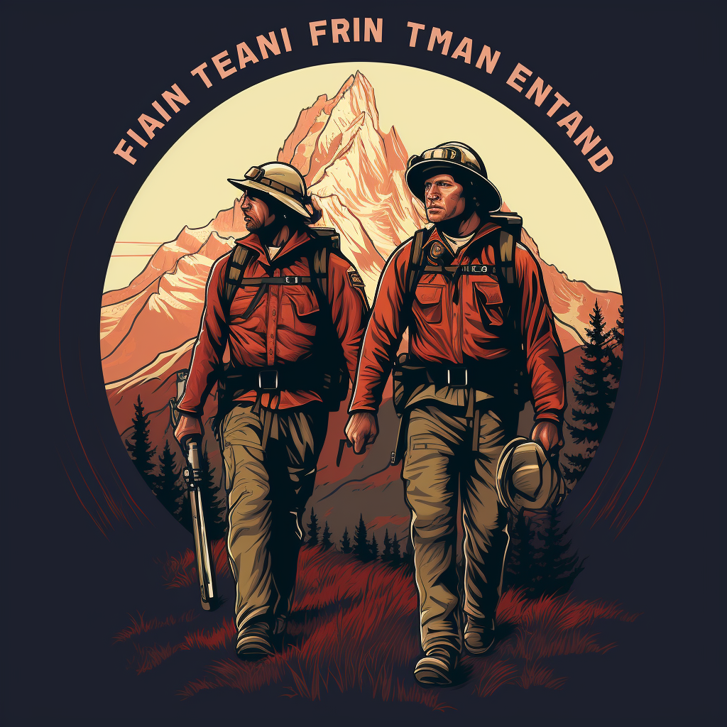 Two fire fighters in Grand Teton National Park