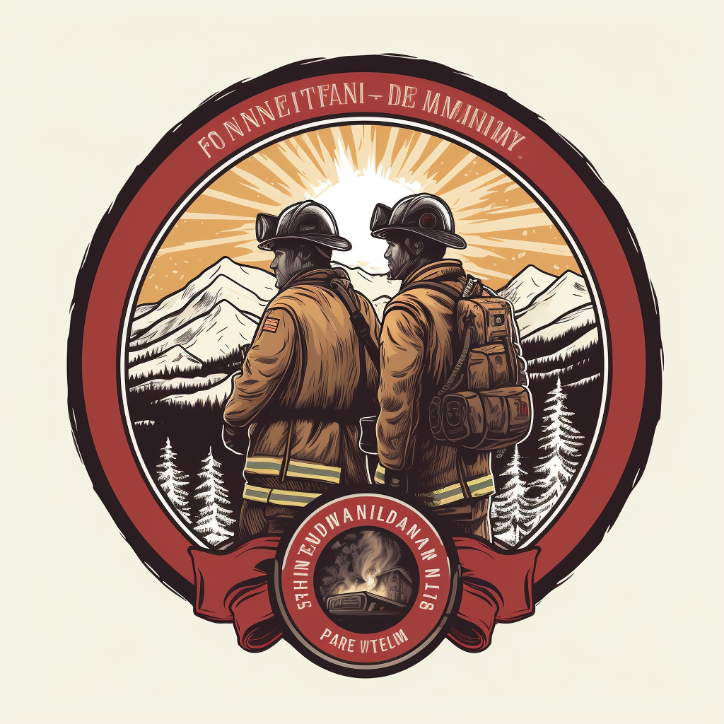 Two Firemen Bonding in Snowy Mountains