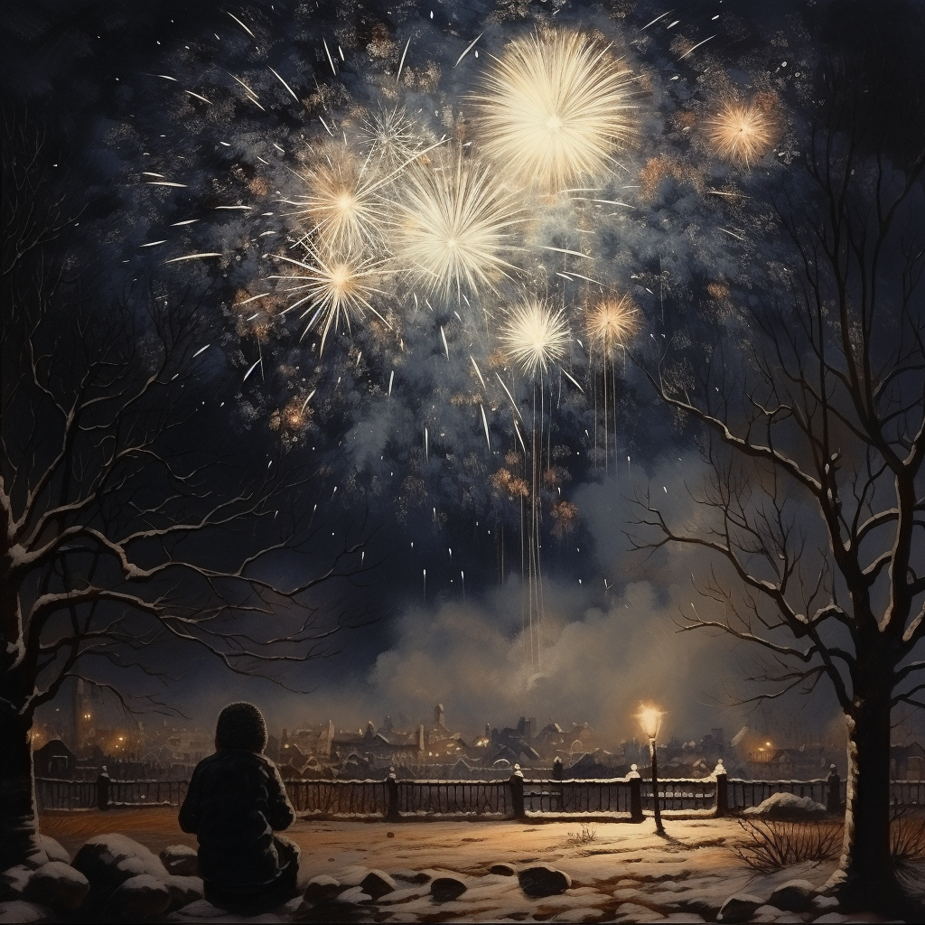 Festive Firework Silvester Celebration