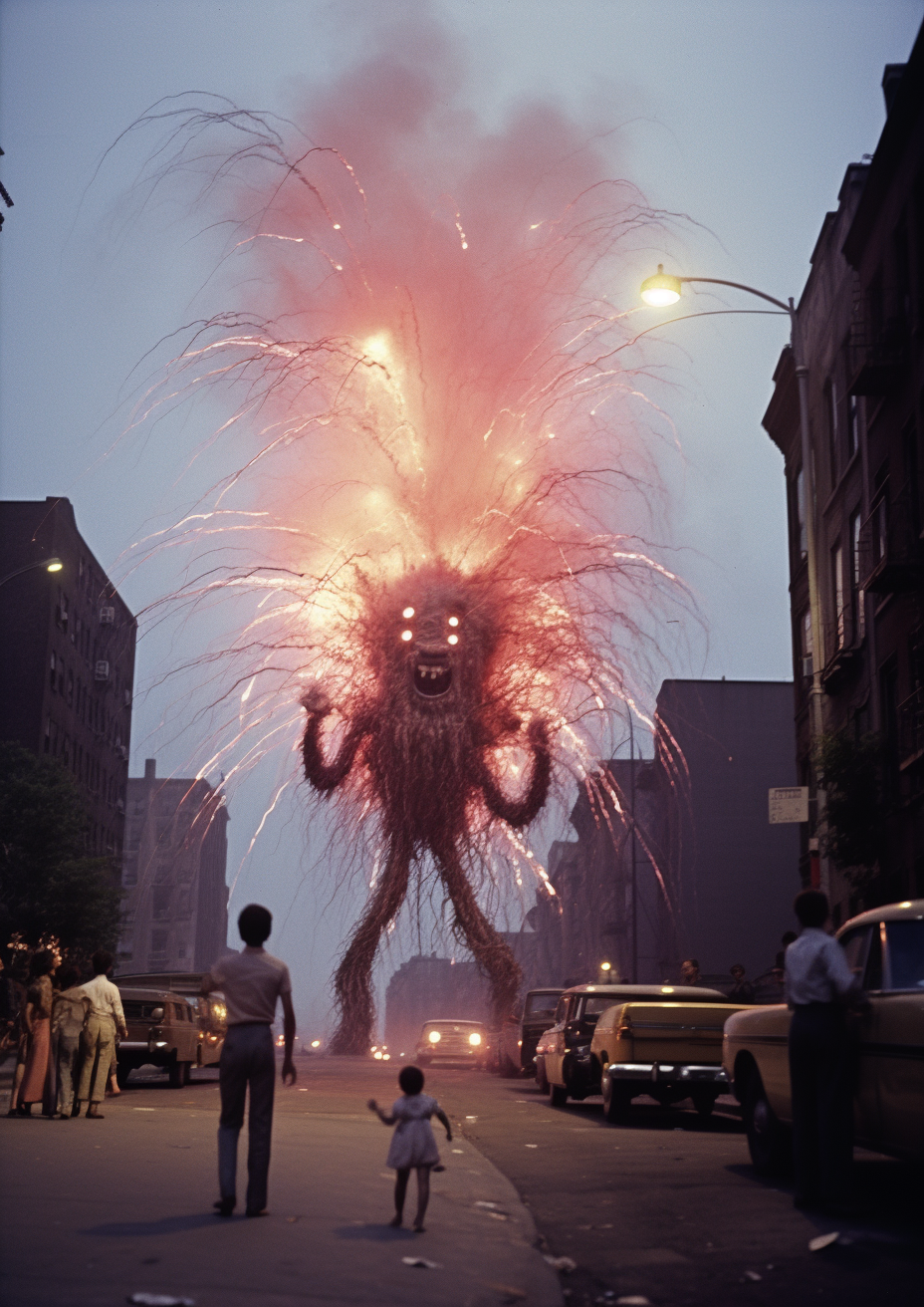 Impressive firework monster lights up the sky