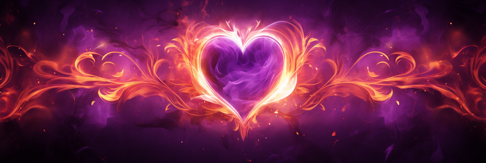 Fiery Purple Heart Banner