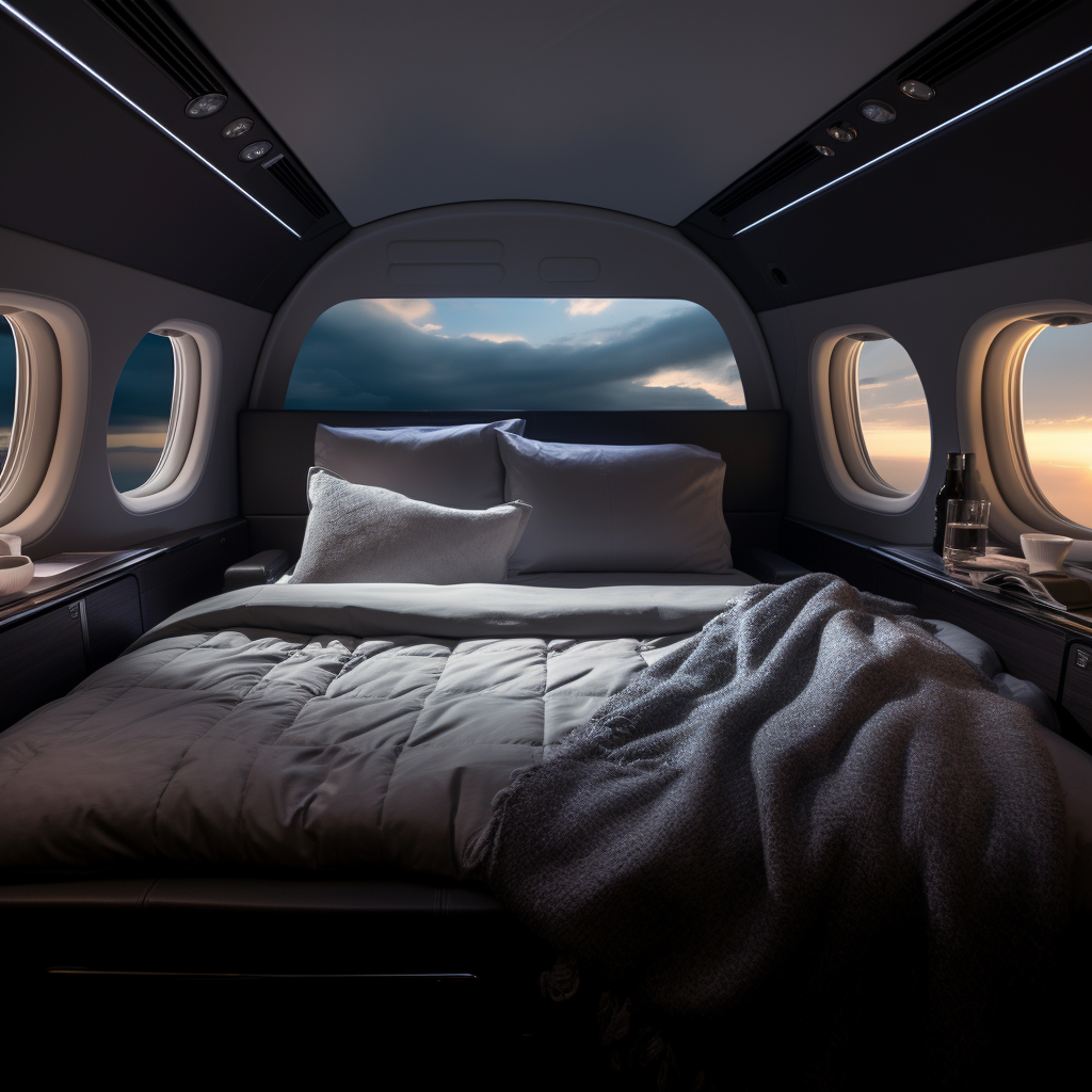 Luxurious First Class Plane Bed