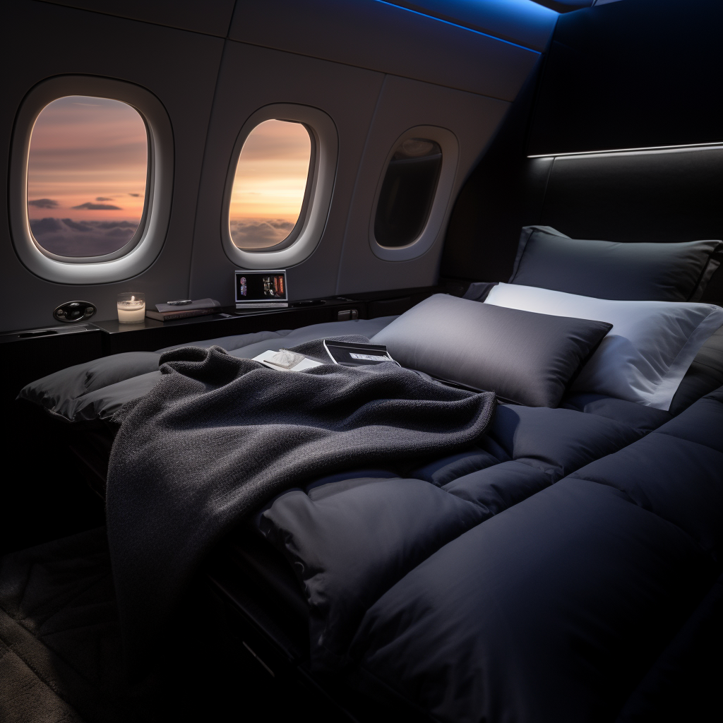 Luxury first class plane bed