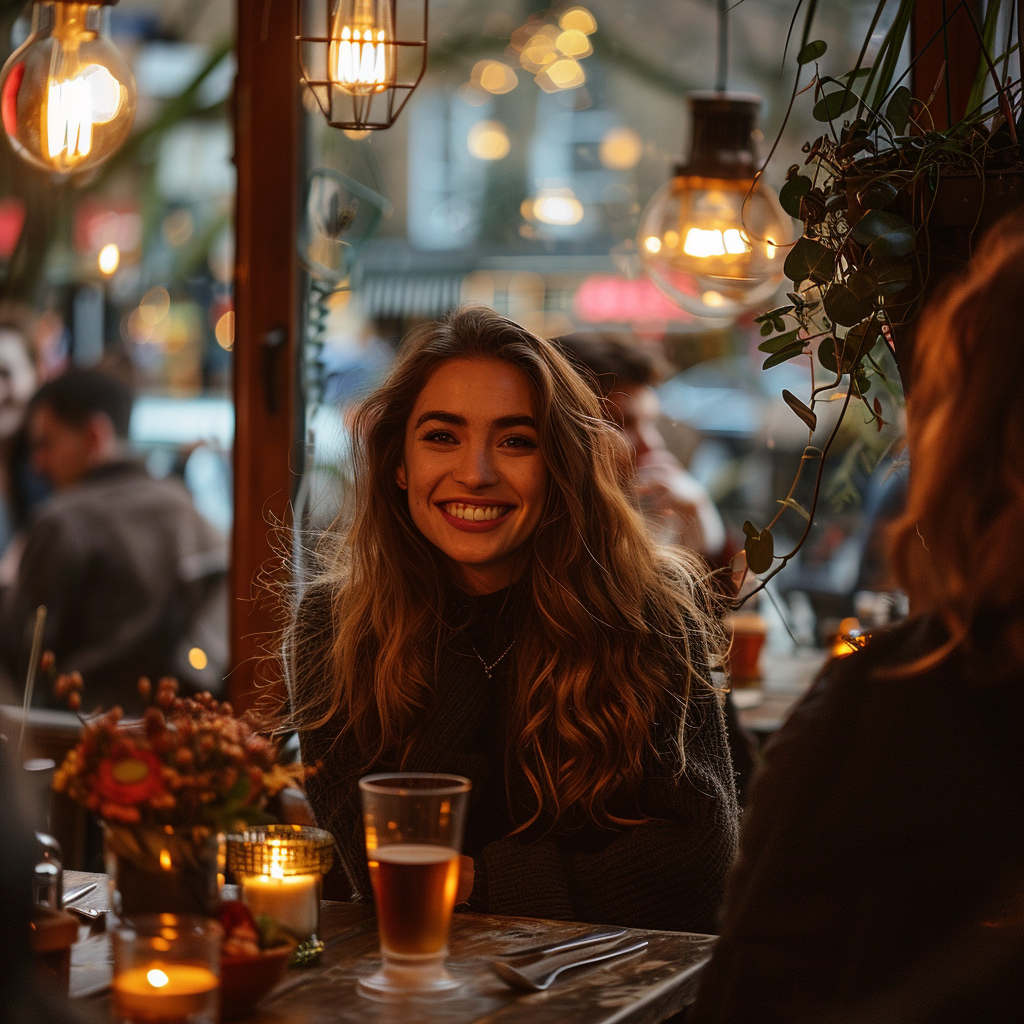 First date coffee shop image