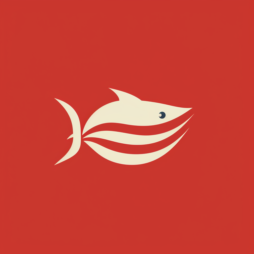 Minimal Japanese Fish Logo Book Cover