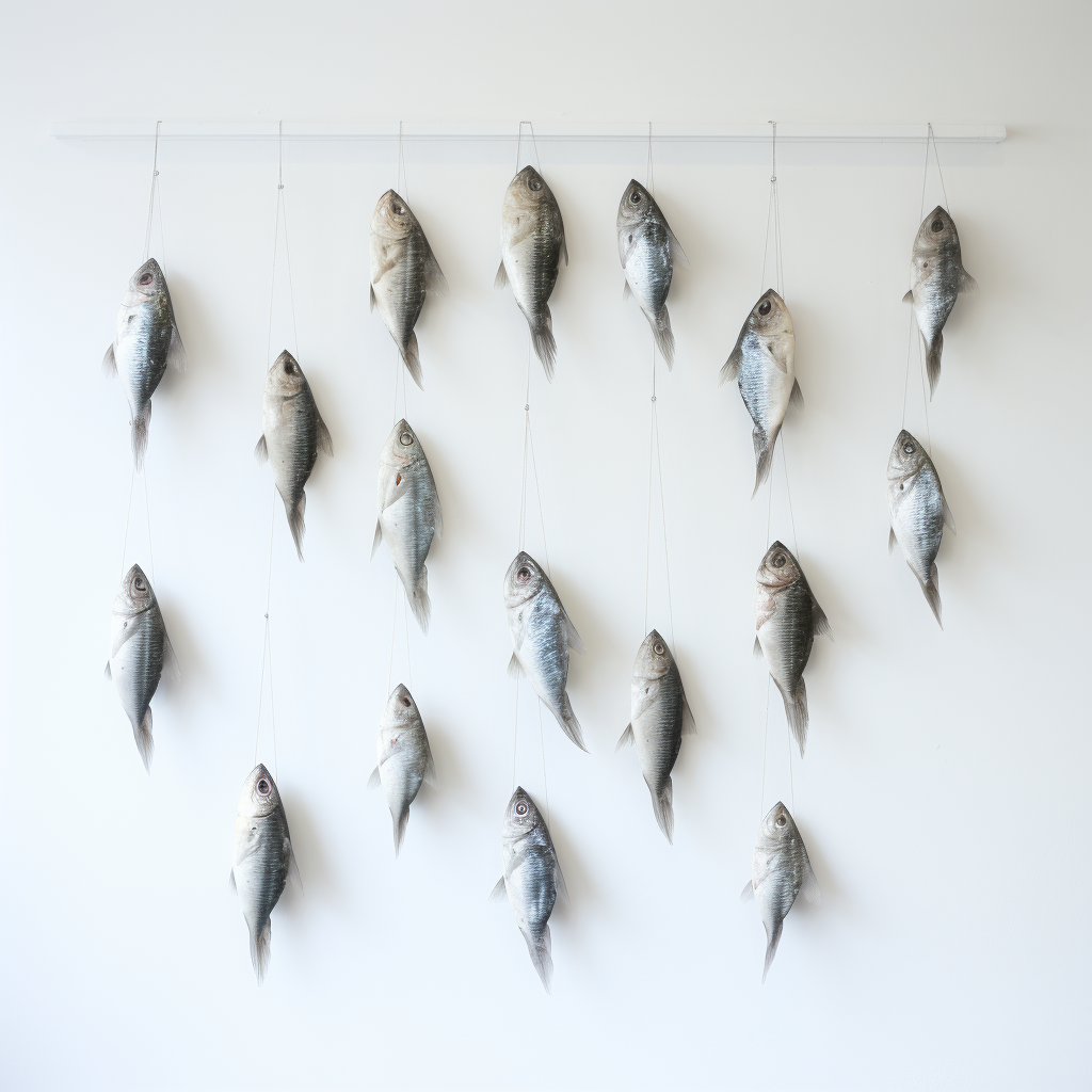 Hyperrealistic fish pattern wall hanging