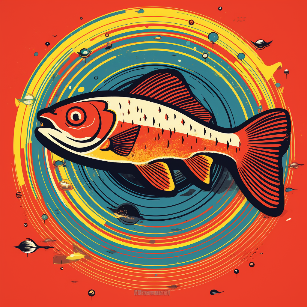 Retro album fish art print