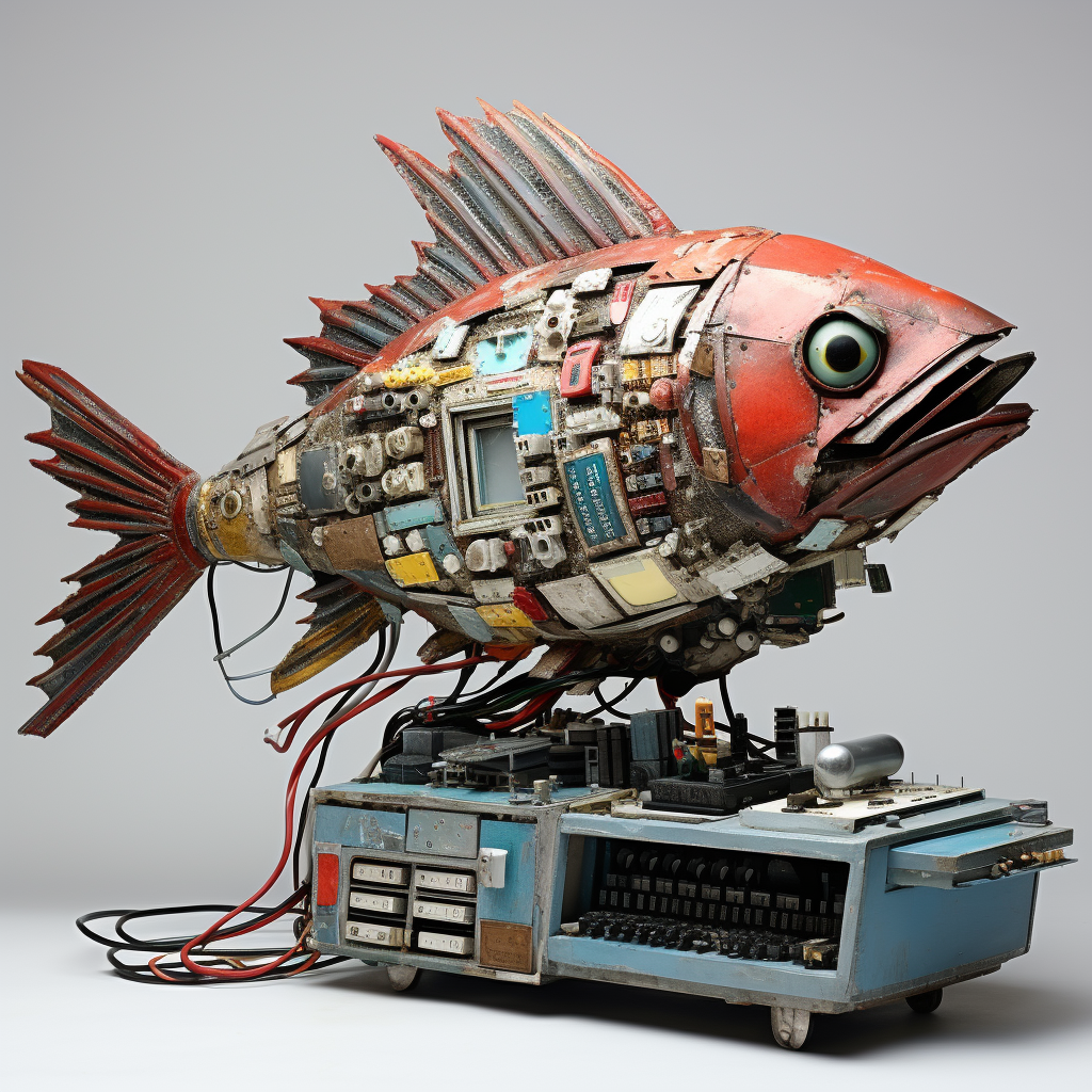 Fish Sculpture Made from Old Computer Parts